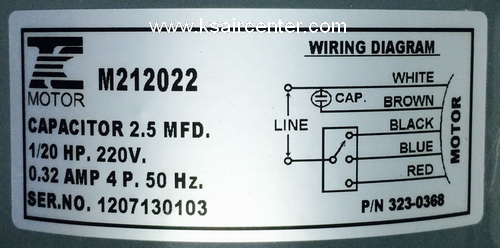 มอเตอร์ แฟนคอยล์ FASCO (TC) ขนาด 1/20 HP (รหัสสินค้า 064003)