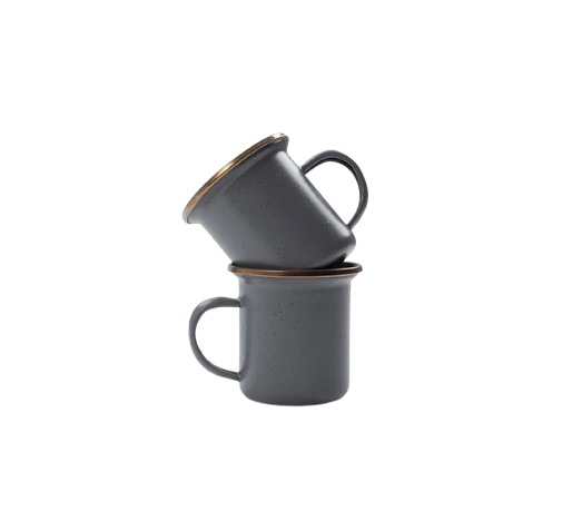 Barebones Enamel Espresso Cup Slate Gray Set of 2 CKW-375
