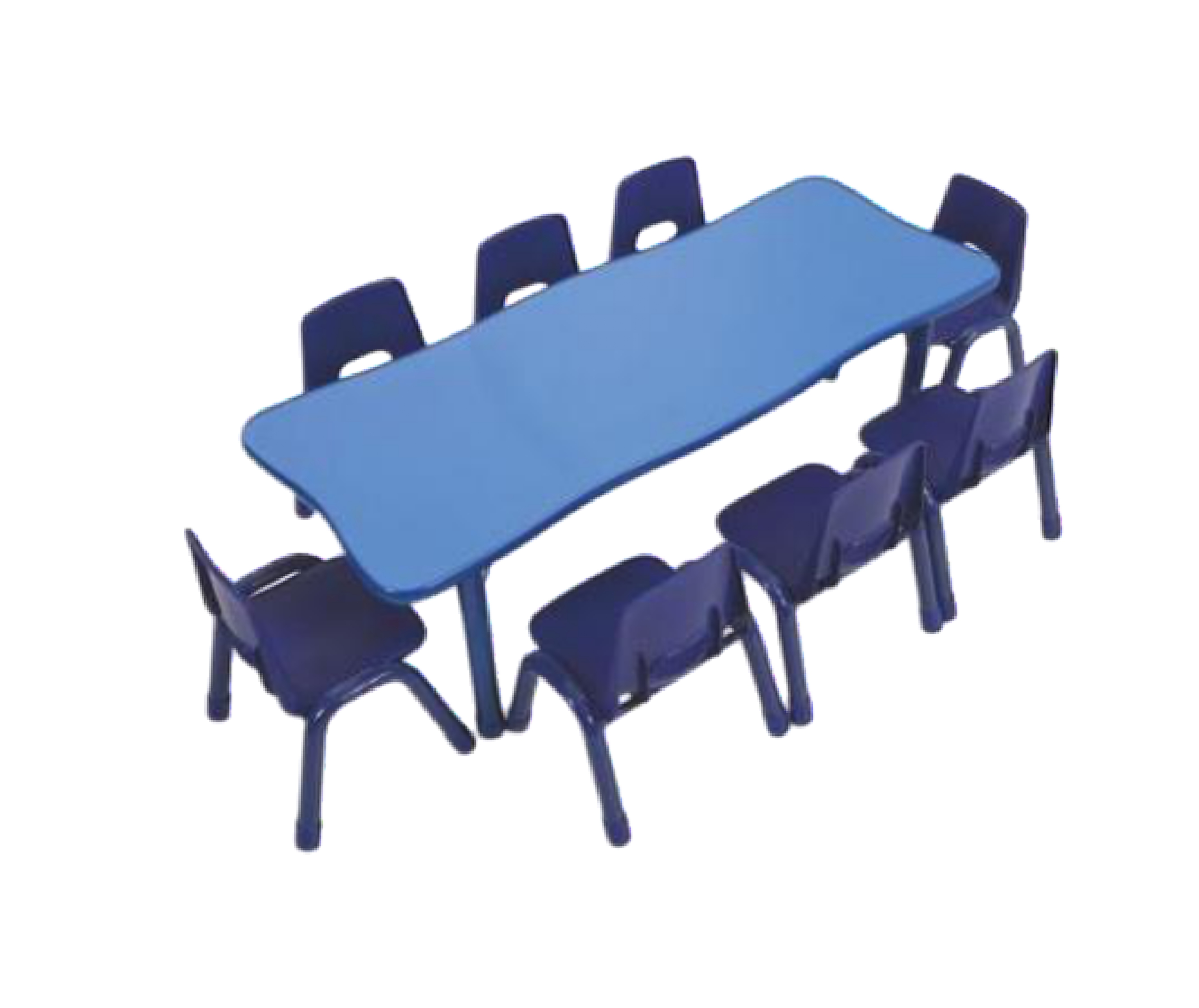 ชุดโต๊ะสี่เหลี่ยมผืนผ้า แบบยาว SET B พร้อมเก้าอี้ 10 ที่นั่ง โต๊ะเก้าอี้นักเรียน,โต๊ะเด็ก,เก้าอี้เด็ก,อนุบาล-ประถม,โต๊ะกิจกรรม,โต๊ะพลาสติกขาเหล็ก,โต๊ะเขียนหนังสือเด็ก สั่งนำเข้า ขนาดโต๊ะ 60x150x48-56 ซม.