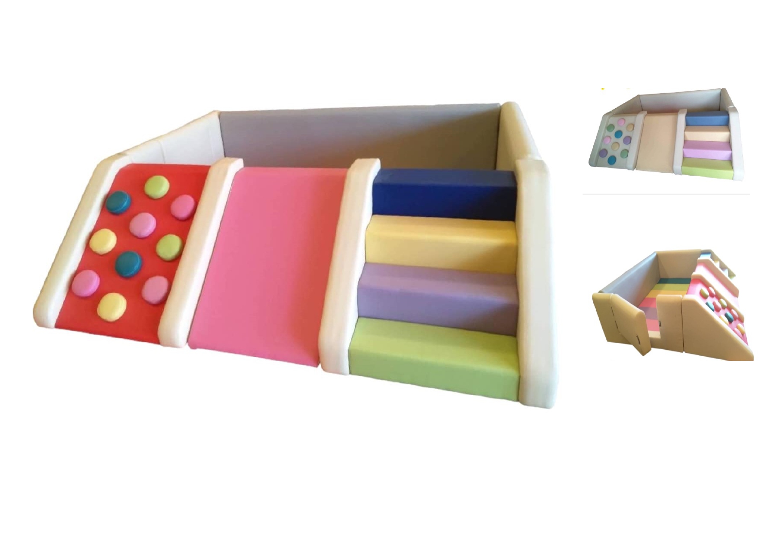 J-05679 ชุดบ่อบอลปีนป่าย 3 ทาง , คอกกั้นเด็ก,เบาะนุ่ม,เครื่่องเล่นในร่ม, หนัง pvc, พร้อมส่ง, ขนาด : 200x224 ซม.