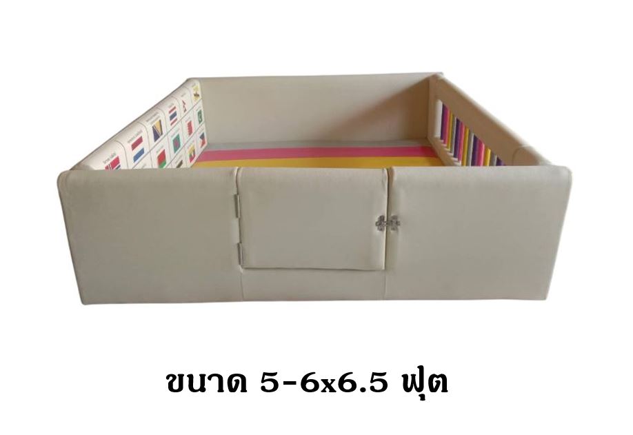 คอกกั้น ลายธงชาติ, คอกกั้นเด็ก,เตียงเด็ก,เบาะหนังนุ่มนิ่ม softplay, indoor playground kidszone ,สวนสนุกในร่ม ,รับสั่งทำบ่อบอล เตียงเด็กตามขนาด ขนาด 5-6x6.5 ฟุต