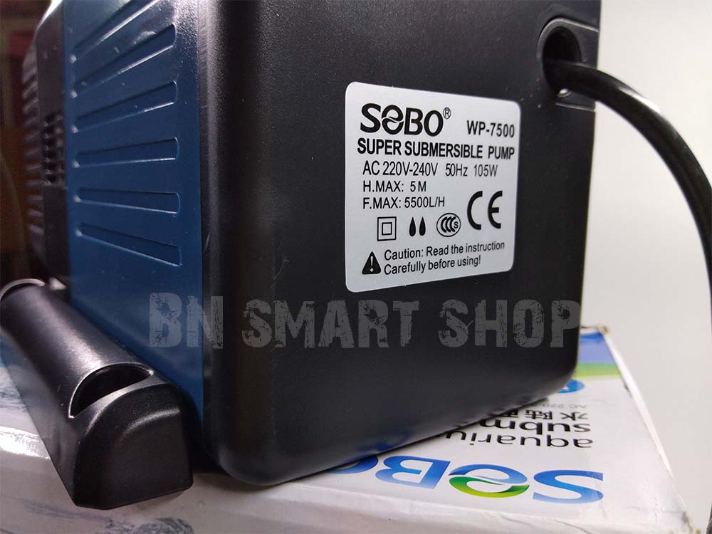 ปั้มน้ำ SOBO WP-7500 กำลังไฟ 105 วัตต์ ปั้มน้ำได้สูง 5 เมตร ปั้มน้ำได้ 5500 ลิตร/ชั่วโมง