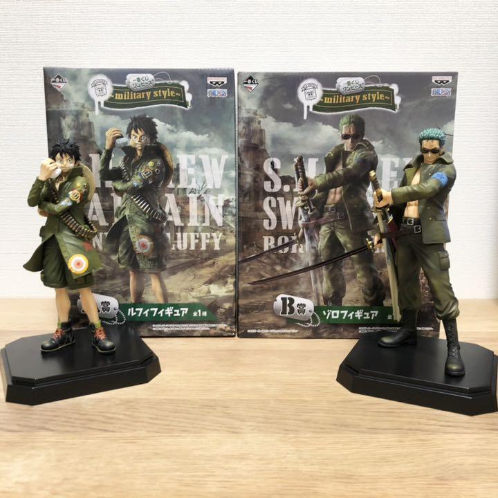 Luffy & Zoro Military Style ของแท้ JP แมวทอง - Ichiban Kuji Banpresto [โมเดลวันพีช] (2 ตัว)
