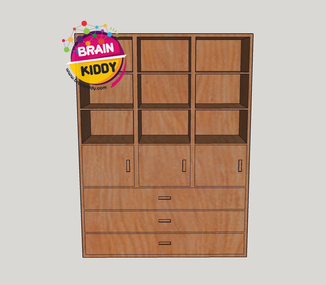 ชั้นเก็บกระเป๋าและที่นอน (9 ช่อง ทรงสูง), เฟอร์นิเจอร์เด็กสั่งทำตามสีและขนาดได้ , เฟอร์นิเจอร์ไม้ , เฟอร์นิเจอร์เด็ก