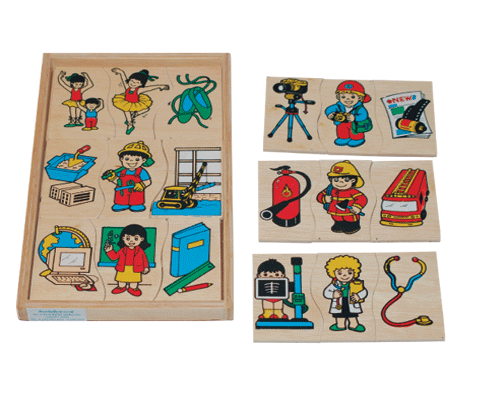 เกมจับคู่บุคคล-อาชีพ-เครื่องใช้ , ของเล่นไม้, ของเล่นเสริมพัฒนาการ, ของเล่นเด็กอนุบาล, สื่อการสอนเด็กอนุบาล