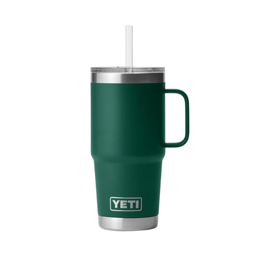 Rambler 25Oz Mug With Straw Lid Black Forest Green