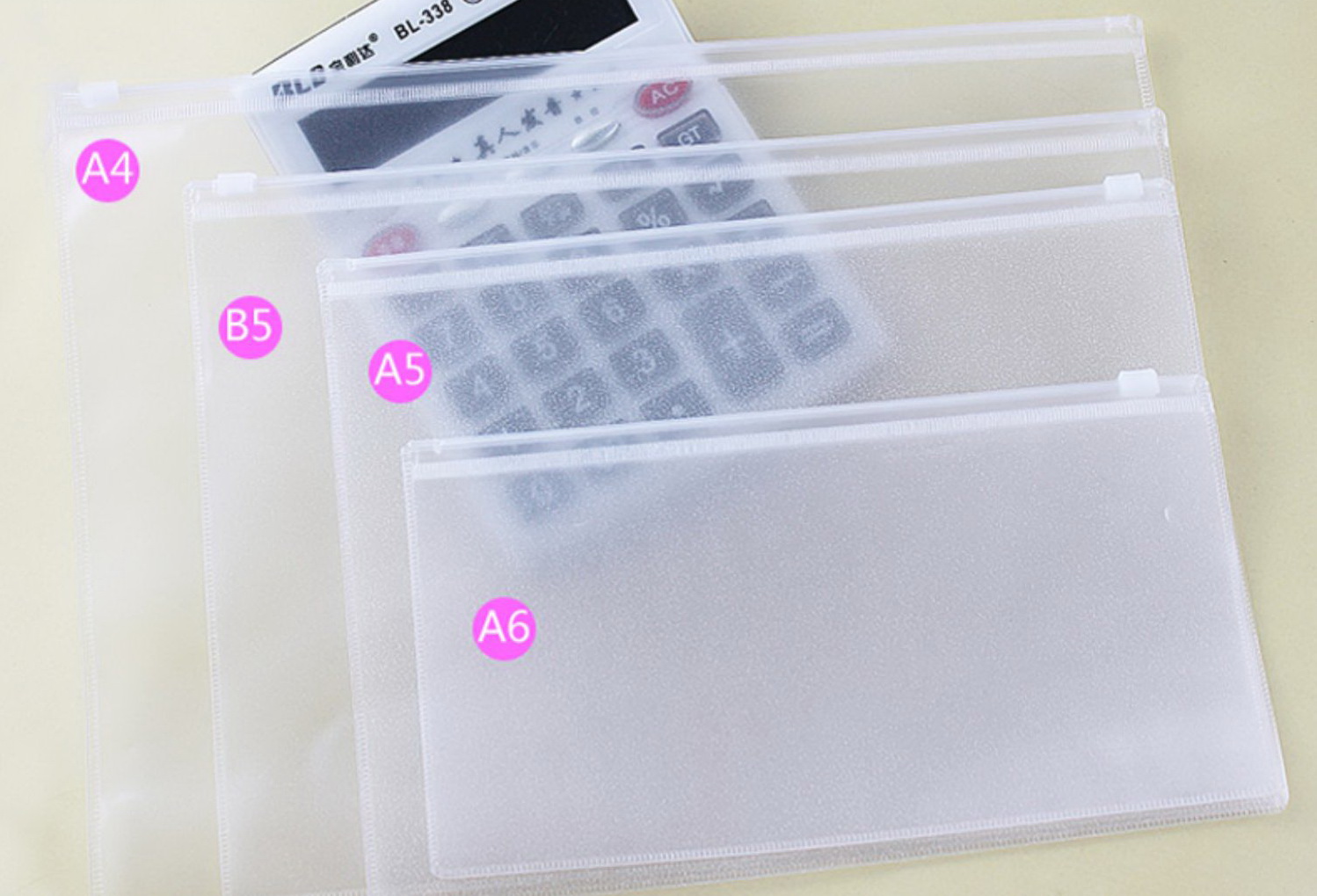 ถุงซิปรูด PP ซองเอกสารพลาสติกขุ่น พิมพ์โลโก้ได้