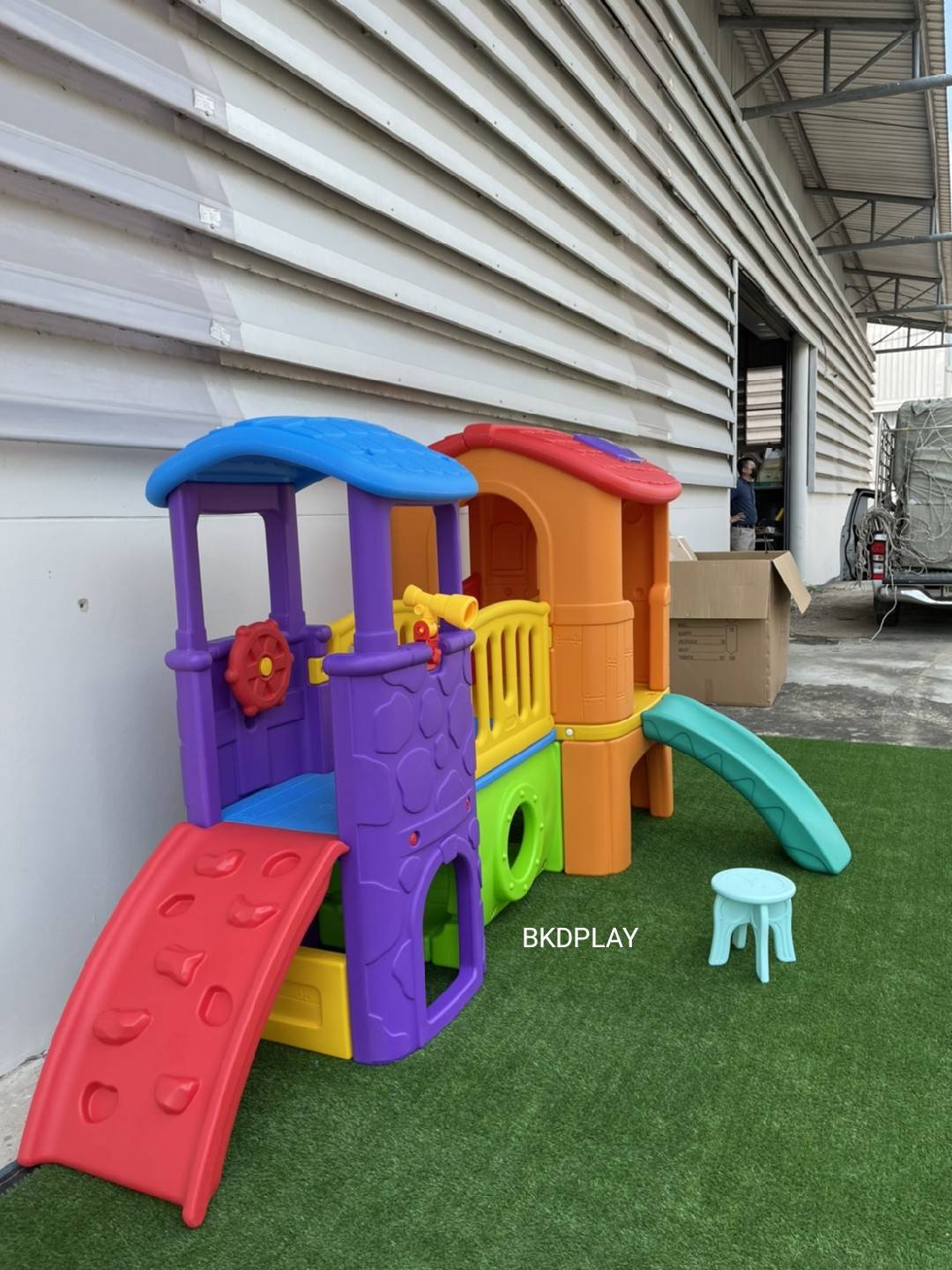 บ้านน้อยสองชั้นหลากสี ,บ้าน2ชั้น บ้านสไลเดอร์ ของเล่นเด็ก,พร้อมส่ง ราคาโรงงาน