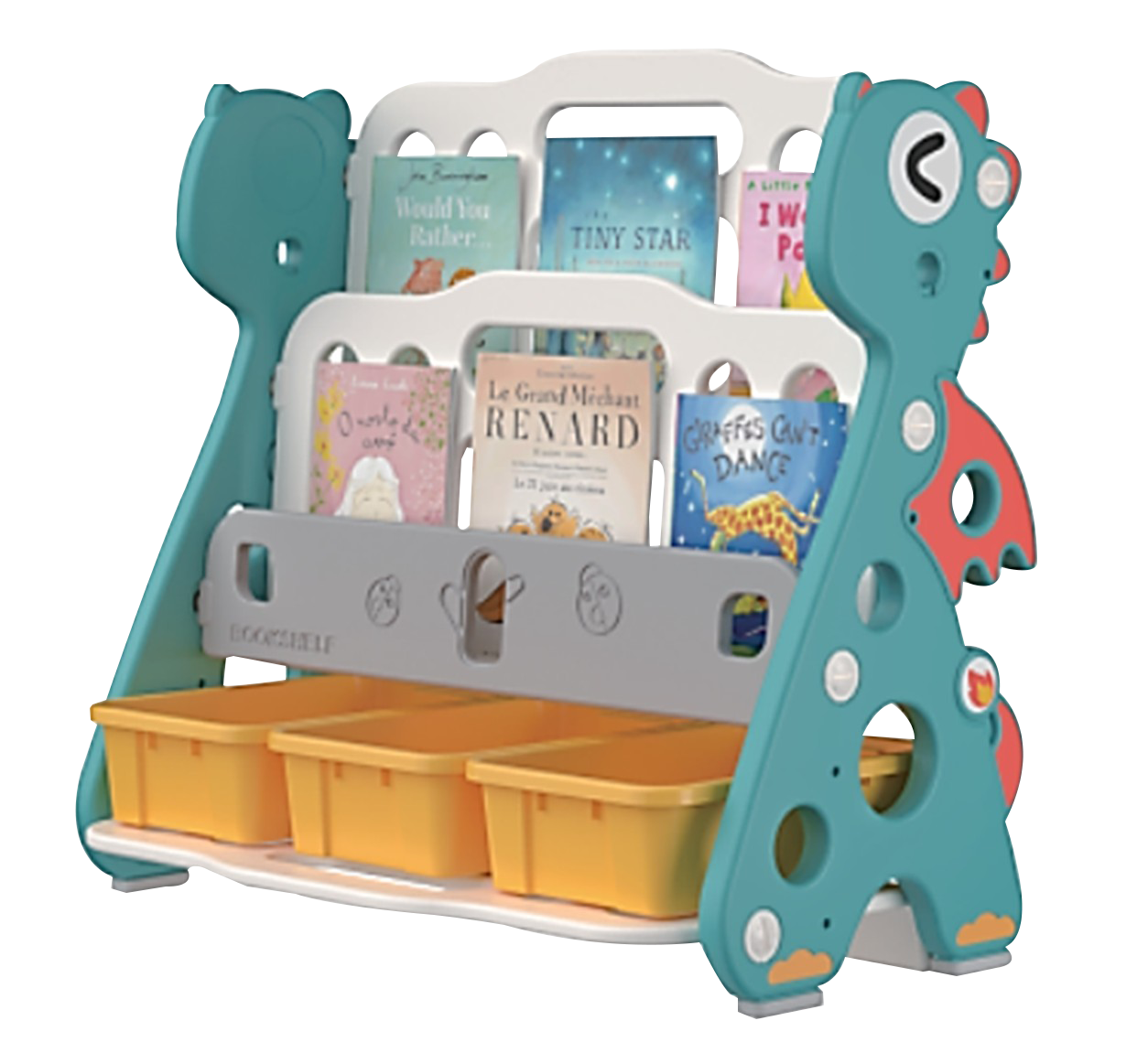 🐉ชั้นวางหนังสือมังกรน้อย (แถมฟรีกล่องเก็บของ3ใบ)🗃️ ชั้นวางหนังสือ