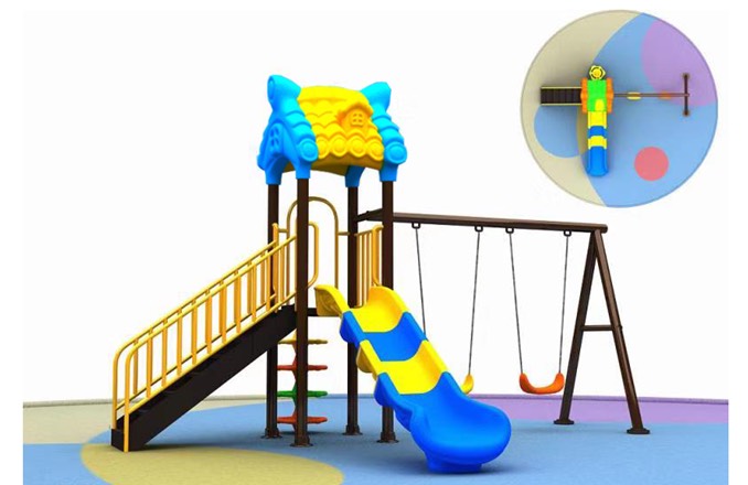 เครื่องเล่นสนามกลางแจ้ง ชุด ชิงช้าสไลด์ / เครื่องเล่นสนามกลางงแจ้ง ชุด SWING HOUSE A