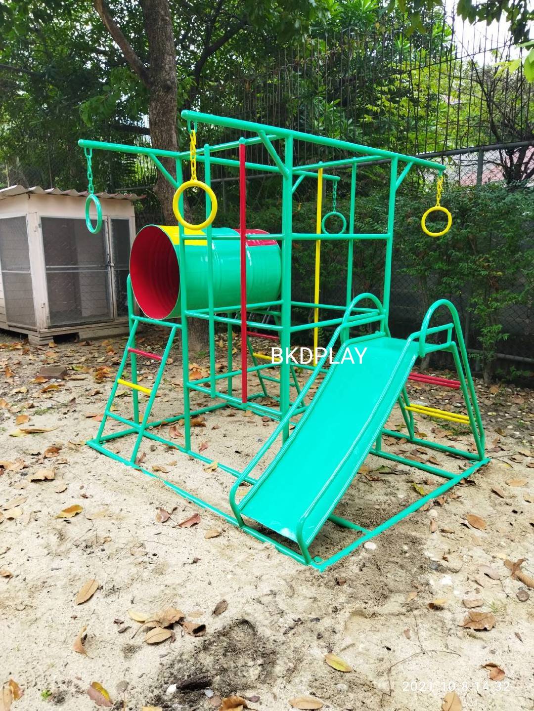บาร์ปีนป่ายอุโมงค์ลอดกระดานลื่น, เครื่องเล่นสนามกลางแจ้ง , เครื่องเล่นสนามแบบเหล็ก,ชิงช้า,สไลเดอร์,โยกเยกเหล็ก, ม้าหมุน, OutdoorPlayground, ราคาโรงงาน ขนาด 120x150x170 ซม.