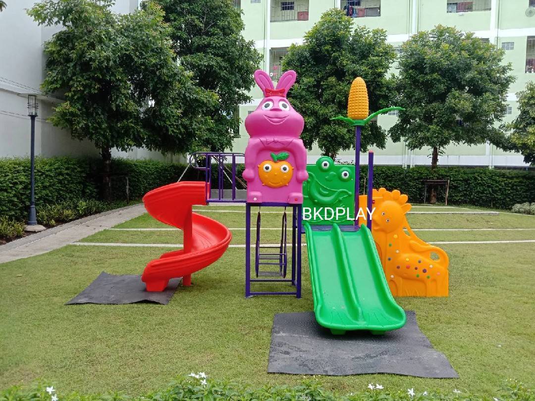 เครื่องเล่นสนาม กลางแจ้ง-ในร่ม,ชุดกระต่ายเล่นซน,กระต่ายสีชมพู, เครื่องเล่นสนาม,ครุภัณฑ์สนามเด็กเล่น, งบ สพฐ,โครงการโรงเรียนประชารัฐ playground,สไลเดอร์,ของเล่นเสริมพัฒนาการ,เครื่องเล่นสนาม, สนามเด็กเล่น ขนาด 210x340x280 เซนตเิมตร