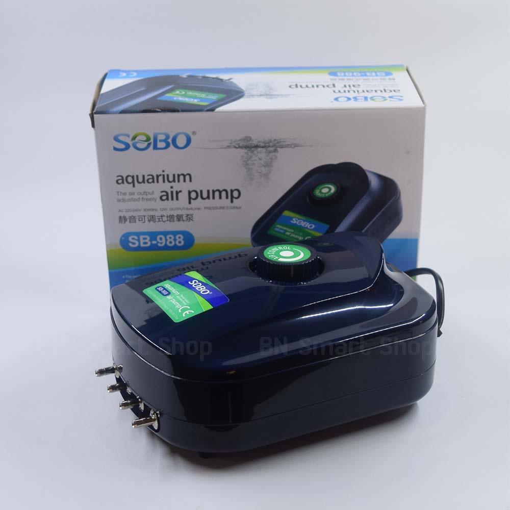 ปั้มลม ปั้มออกซิเจน 4 ทาง SOBO SB-988 แถมฟรีสายยางและหัวทราย พร้อมใช้งาน