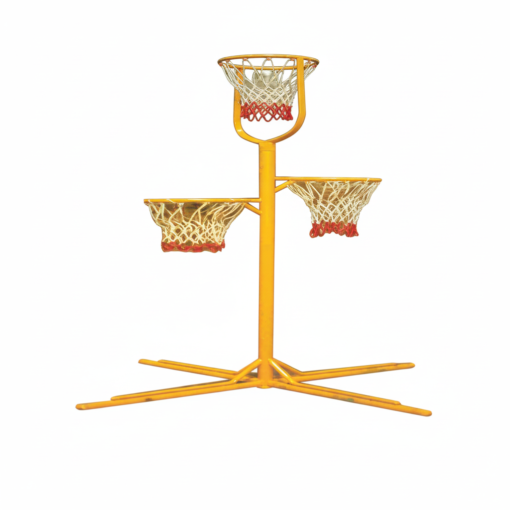 แป้นบาส 3 ห่วง, เครื่องเล่นสนามกลางแจ้ง , เครื่องเล่นสนามแบบเหล็ก,ชิงช้า,สไลเดอร์,โยกเยกเหล็ก, ม้าหมุน, OutdoorPlayground, ราคาโรงงาน ขนาด 150x150x200 ซม.