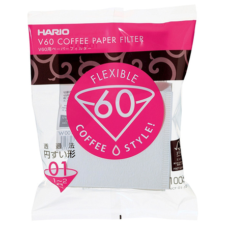 Hario v60 Paper Filter 01 W(100pcs) - VCF-01-100W