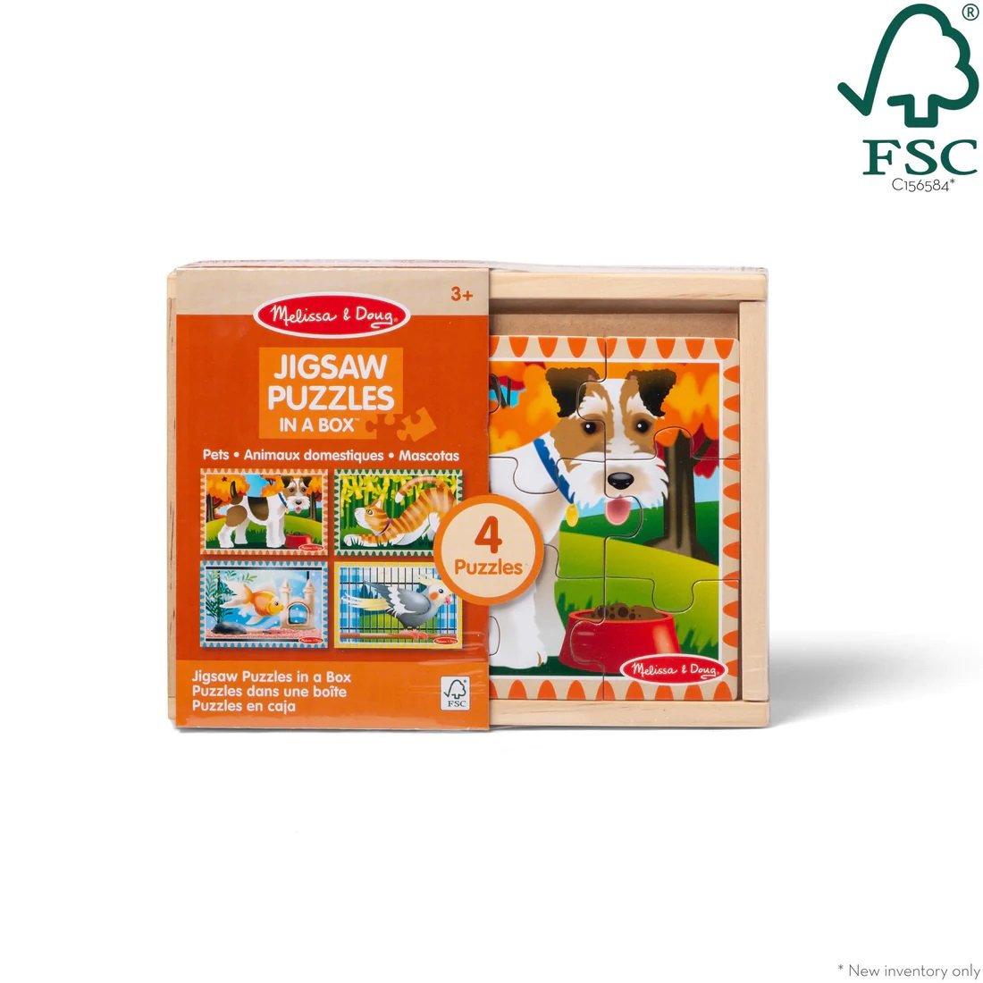 จิ๊กซอไม้ 12 ชิ้น x4 ลาย รุ่นสัตว์เลี้ยงน่ารัก Wooden Jigsaw Puzzles in a Box Pets,พัซเซิลไม้, ของเล่นเสริมพัฒนาการเด็ก เสริมทักษะการเรียนรู้ สื่อการสอนอนุบาล พร้อมส่ง