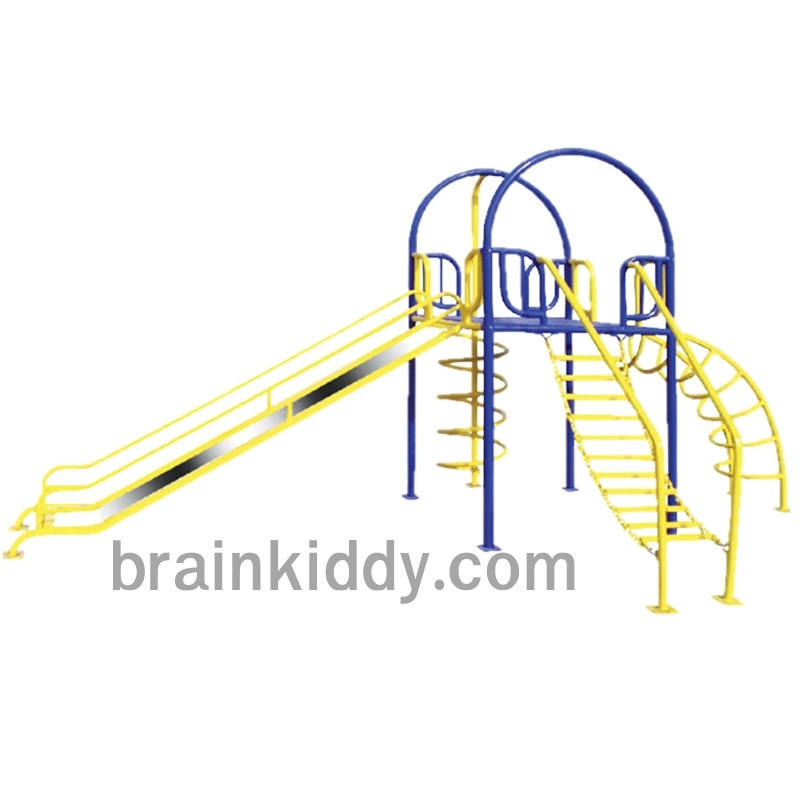 กระดานลื่นเหล็ก 120+ปีนป่าย สไลเดอร์เดี่ยว, เครื่องเล่นสนามกลางแจ้ง , เครื่องเล่นสนามแบบเหล็กOutdoorPlayground, ราคาโรงงาน ขนาด 150x200x170 ซม.