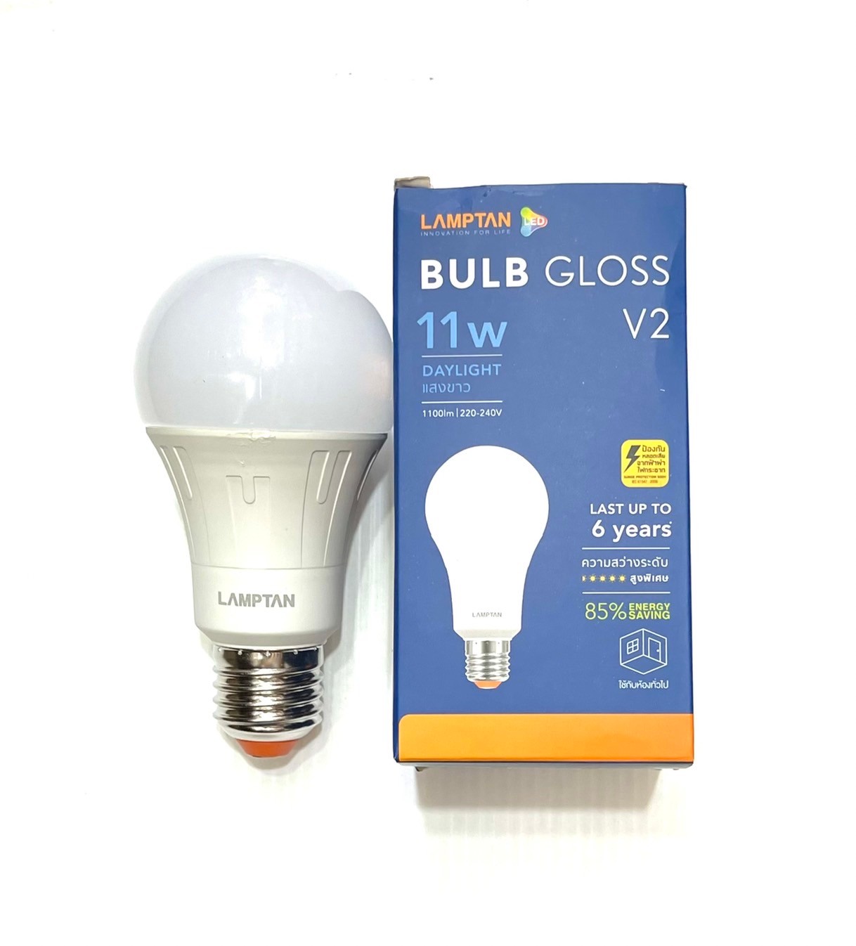 หลอดไฟ LED 5 / 7 / 9 / 11 / 14 / 18w ยี่ห้อLamptan รุ่น BULB GLOSS (Daylight / WarmWhite )