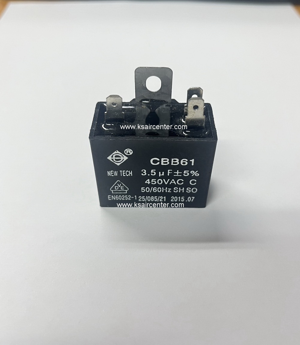 แคปพัดลม แบบเหลี่ยม แบบมีขาเสียบ ขนาด 3.5 ไมโคร (MFD) (รหัสสินค้า 013049)