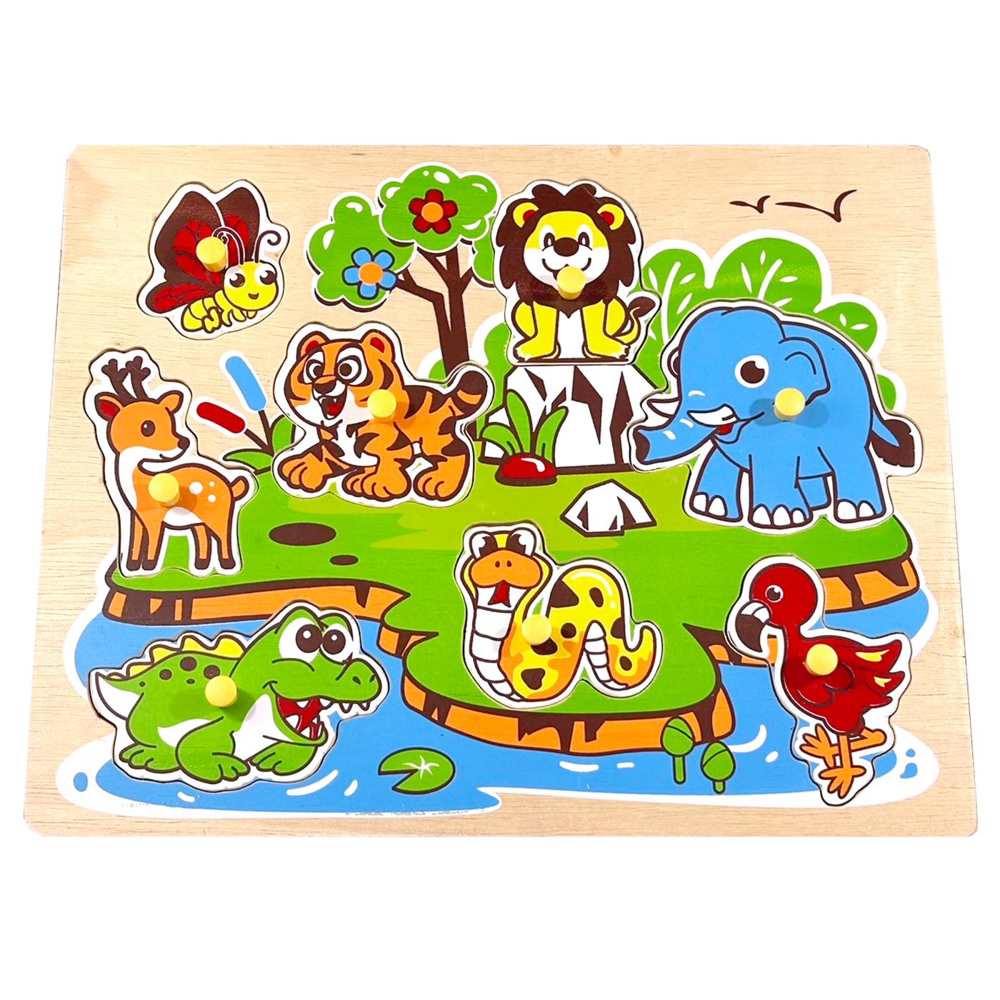 ภาพตัดต่อสัตว์ป่า , ของเล่นไม้, ของเล่นเสริมพัฒนาการ, ของเล่นเด็กอนุบาล, สื่อการสอนเด็กอนุบาล