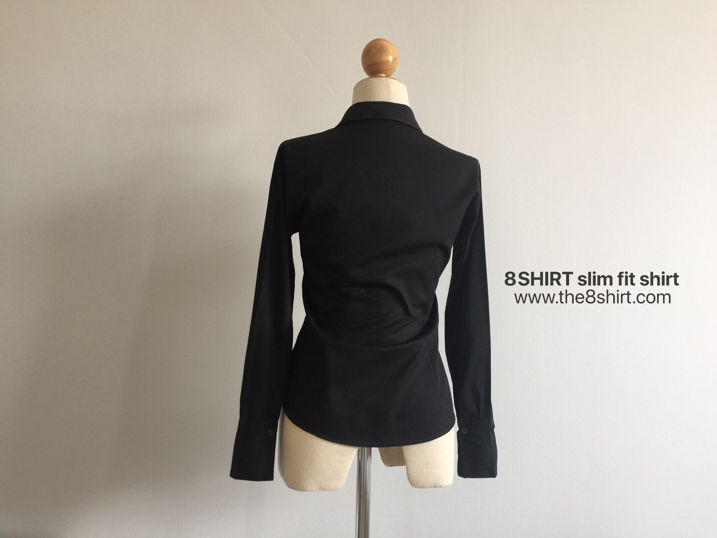 เสื้อเชิ้ตผู้หญิงสีดำ สลิมฟิต เข้ารูป แขนยาว เสื้อเชิ้ตทำงาน เสื้อยูนิฟอร์ม แบรนด์ 8SHIRT slim fit shirt พร้อมส่ง