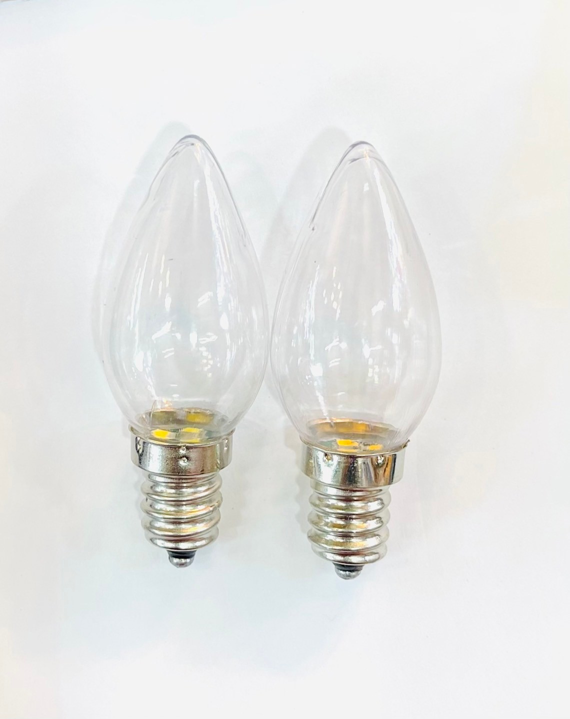 หลอดจำปาLED ใส E12 1 W กล่องล่ะ2ดวง มีสี Warmwhite / Daylight