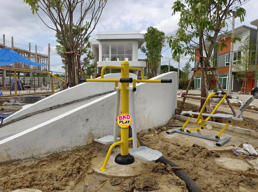เครื่องออกกำลังกาย กลางแจ้ง ชุดอุปกรณ์ แกว่งสะโพก ทรงตัว ลานกีฬา อเนกประสงค์ สนามกีฬา ขนาด 80 x 105 x 140 ซม.