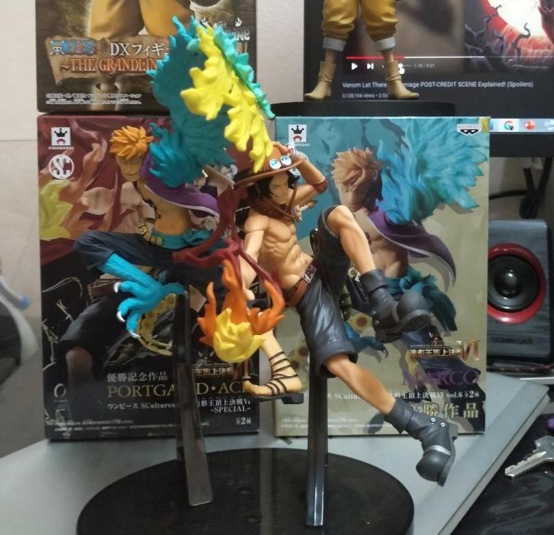 Marco & Ace ของแท้ JP แมวทอง - Scultures Banpresto [โมเดลวันพีช] (2 ตัว)