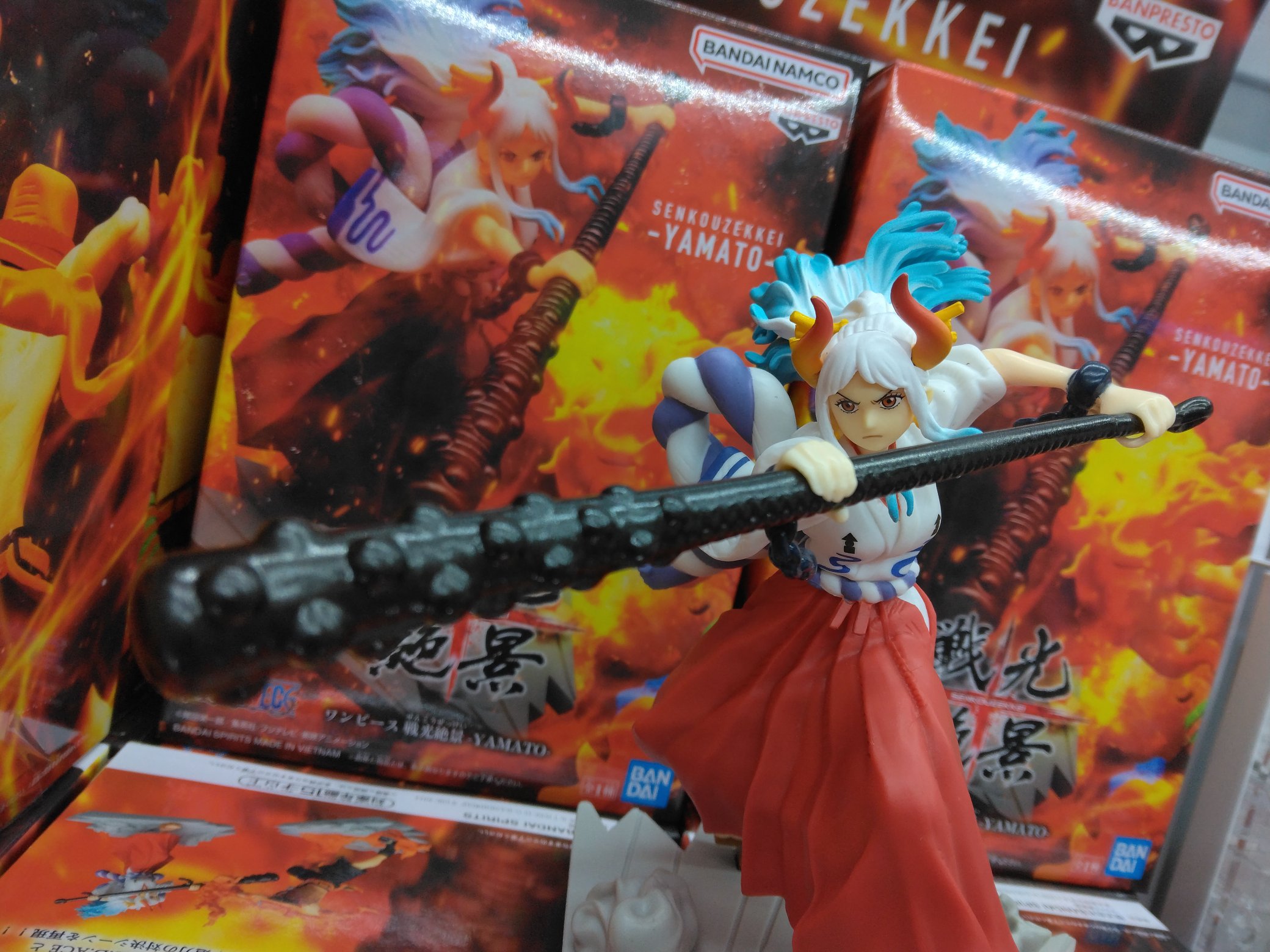 Yamato VS Ace ของแท้ JP แมวทอง - Senkouzekkei Banpresto [โมเดลวันพีช] (2 ตัว)