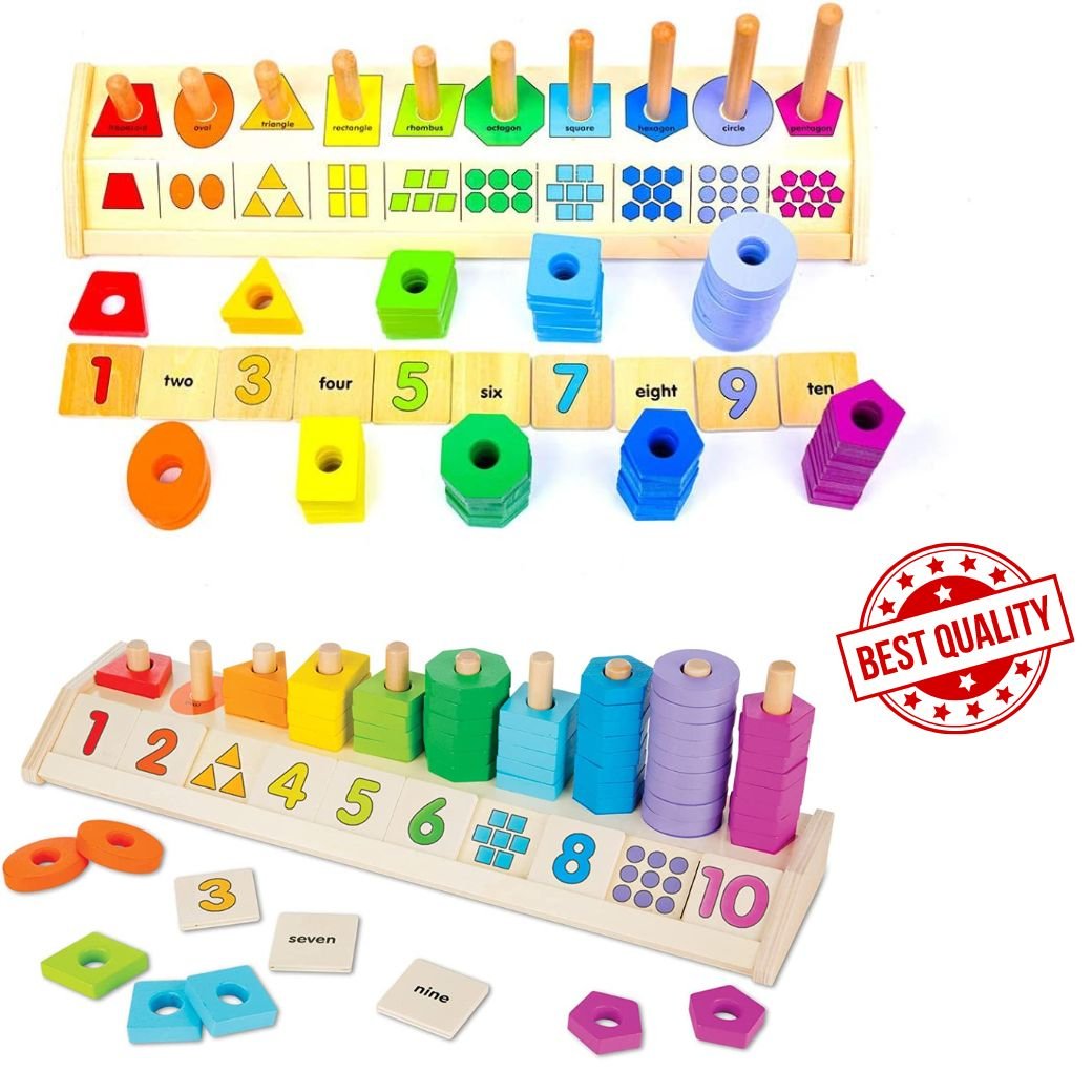 สวมหลักแยกสี รูปทรงและฝึกนับเลข ,สวมหลัก ,ของเล่นไม้, ,รูปทรง ,นับเลข,ของเล่นเสริมทักษะการเรียนรู้, ของเล่นเสริมพัฒนาการเด็กอนุบาล, สื่อการสอนปฐมวัย, พร้อมส่ง