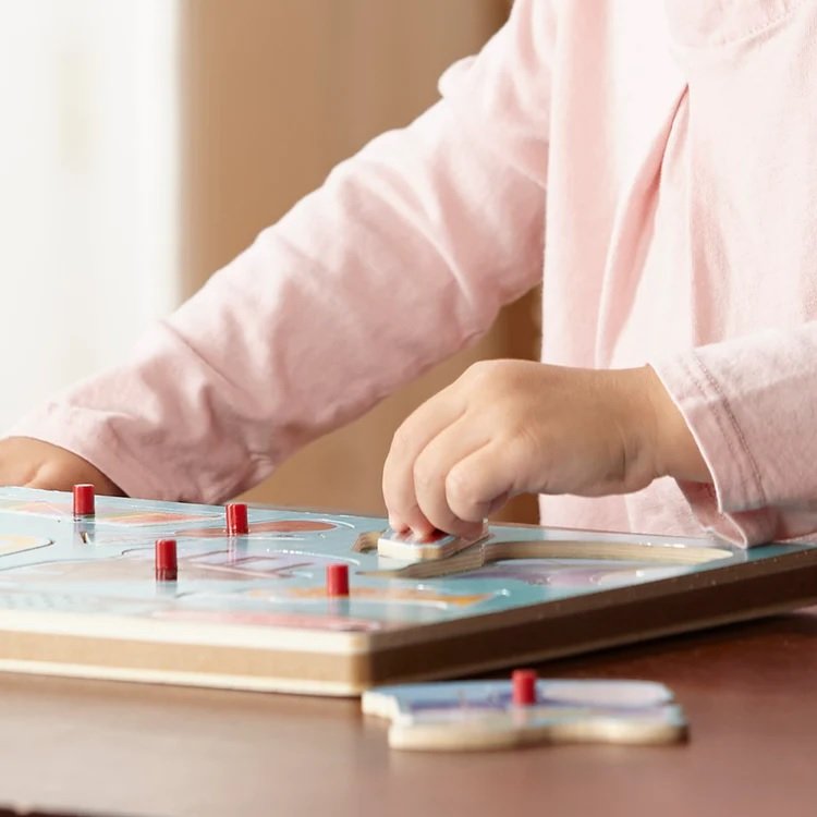 จิ๊กซอว์เด็ก มีเสียง มีหมุดจับ รุ่นเครื่องดนตรี,Melissa & Doug Music Sound Puzzle , ของเล่นเสริมพัฒนาการ, ของเล่นเด็ก,สื่อการสอน,พร้อมส่ง