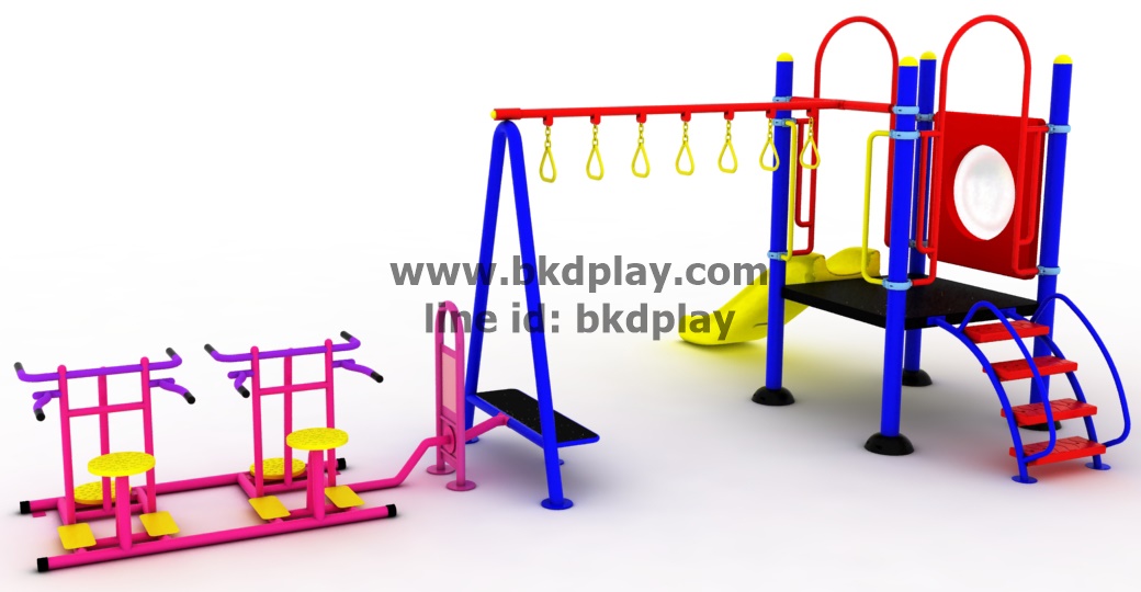 ชุดหอสไลด์80 +ห่วงโหน +บิดเอวบัดดี้ เครื่องเล่นสนามกลางแจ้ง เหล็ก ของเล่น สั่งทำ 10-20 วัน ขนาด 400x630x220 ซม.