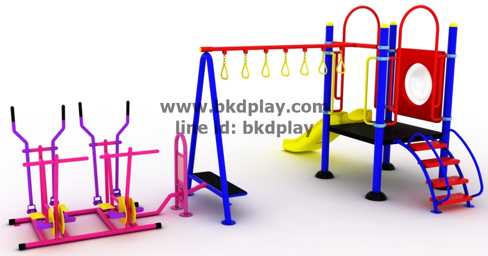 ชุดหอสไลด์80 +ห่วงโหน +วิ่งล้อถ่วงบัดดี้ เครื่องเล่นสนามกลางแจ้ง เหล็ก ของเล่น สั่งทำ 10-20 วัน ขนาด 400x630x220 ซม.