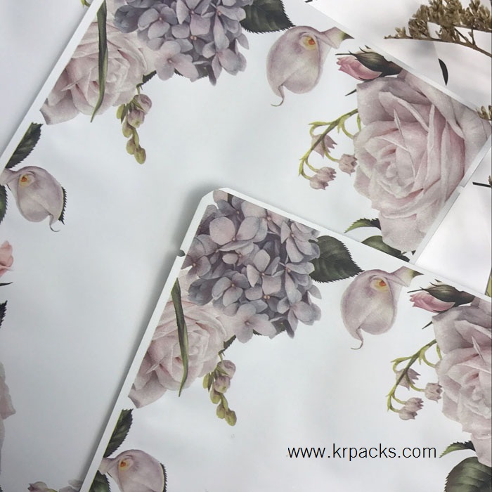 ถุงซีล 3 ด้าน ฟอยล์สีพิมพ์ลายดอกไม้