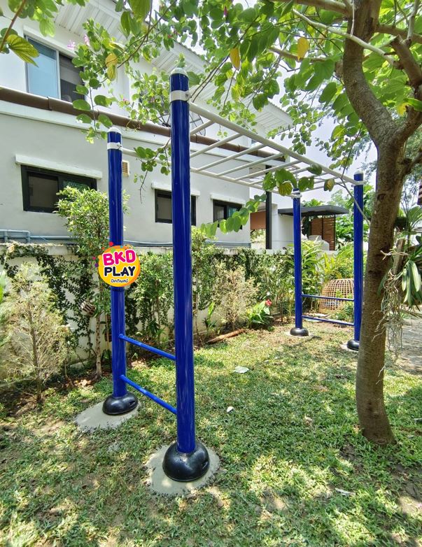 เครื่องออกกำลังกาย กลางแจ้ง ชุดอุปกรณ์ บริหารแขน หน้าอก หัวไหล่ แบบบาร์โหน เหนือศรีษะ F-LS-50 ลานกีฬา อเนกประสงค์ สนามกีฬา ขนาด ก.91 x ย.300 x ส.245 ซม.