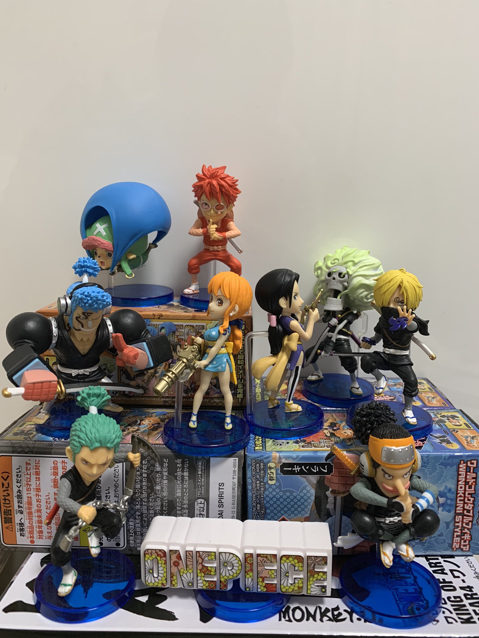 Straw Hat Pirates Wano Set ของแท้ JP แมวทอง - WCF Banpresto [โมเดลวันพีช] (9 ตัว + ป้าย)