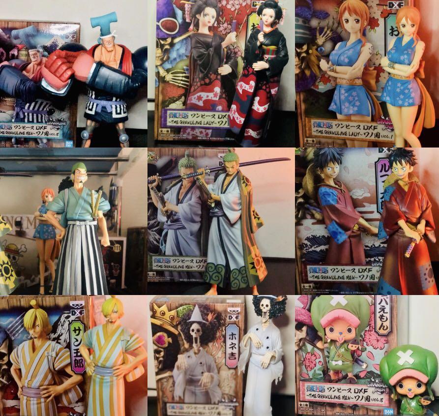 Straw Hat Pirates Wano Set ของแท้ JP แมวทอง - Grandline Men / Lady Banpresto [โมเดลวันพีช] (9 ตัว)
