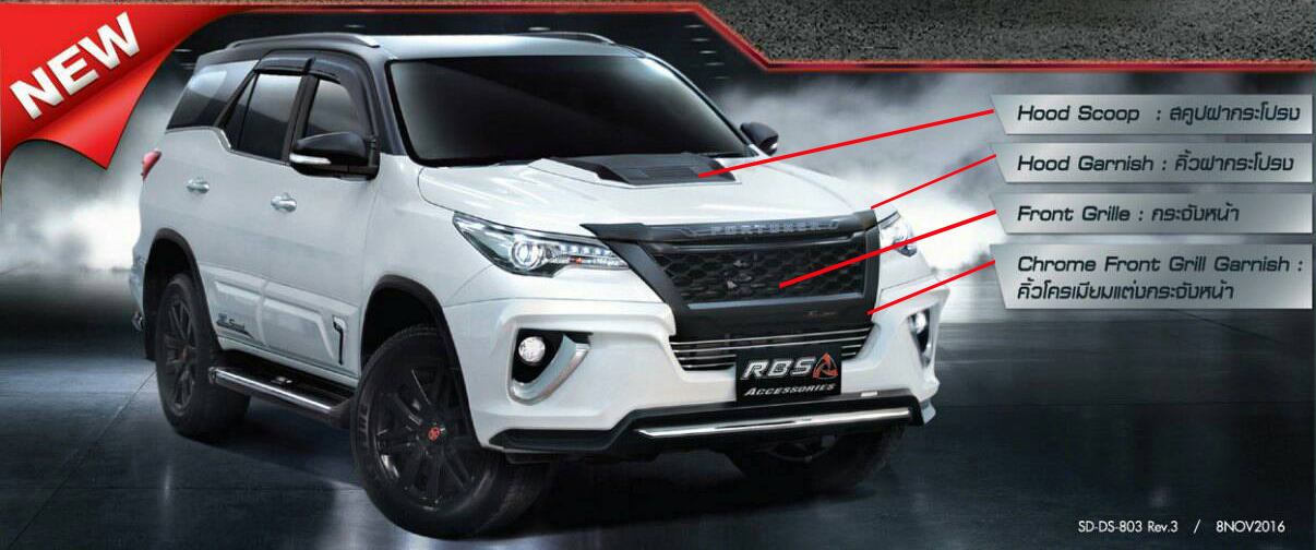 9DEN&V.1 VS TOYOTA ALL NEW FORTUNER SIGMA SPORT E4 2015-ON [บนเส้นทางอีกยาวไกลชุดแต่งรอบคันที่ถูกออกแบบให้รองรับุทุกเส้นทาง]
