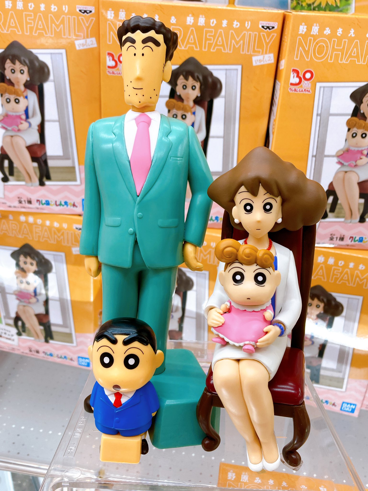 Nohara Family Set ของแท้ JP - Banpresto [โมเดลชินจัง] (4 ตัว)