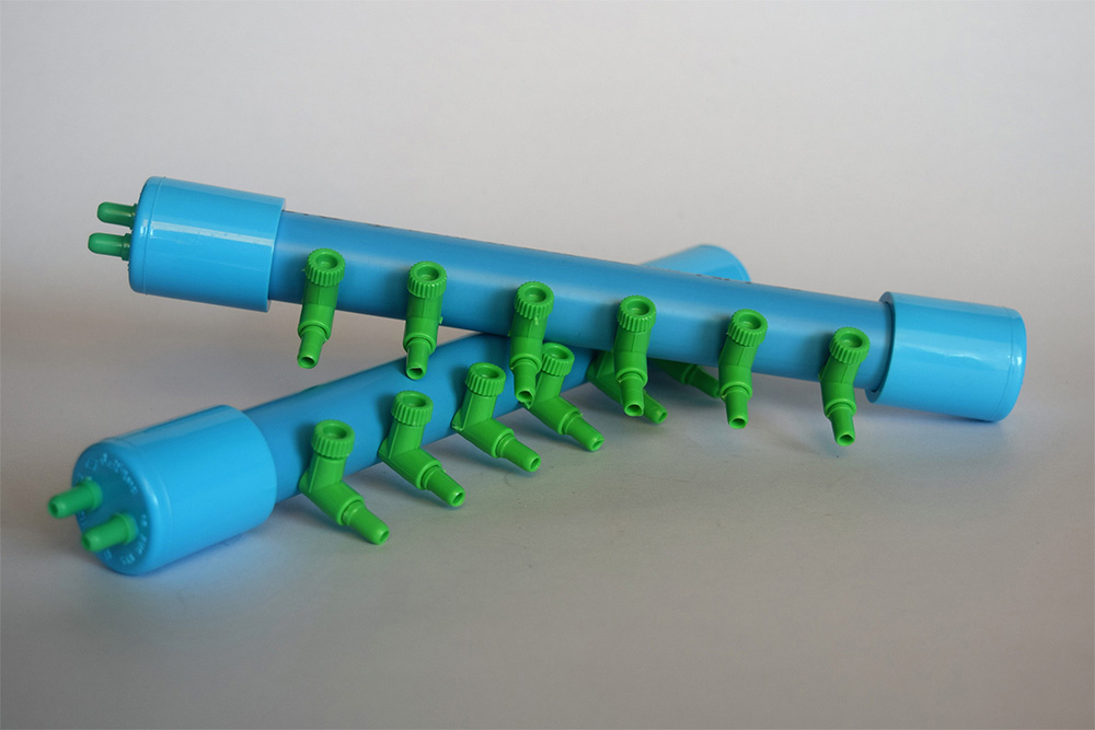 ท่อพักลม ท่อแยกลม เข้า 2 ออก 6 ปรับแรงดันลมได้ 2 ตัว