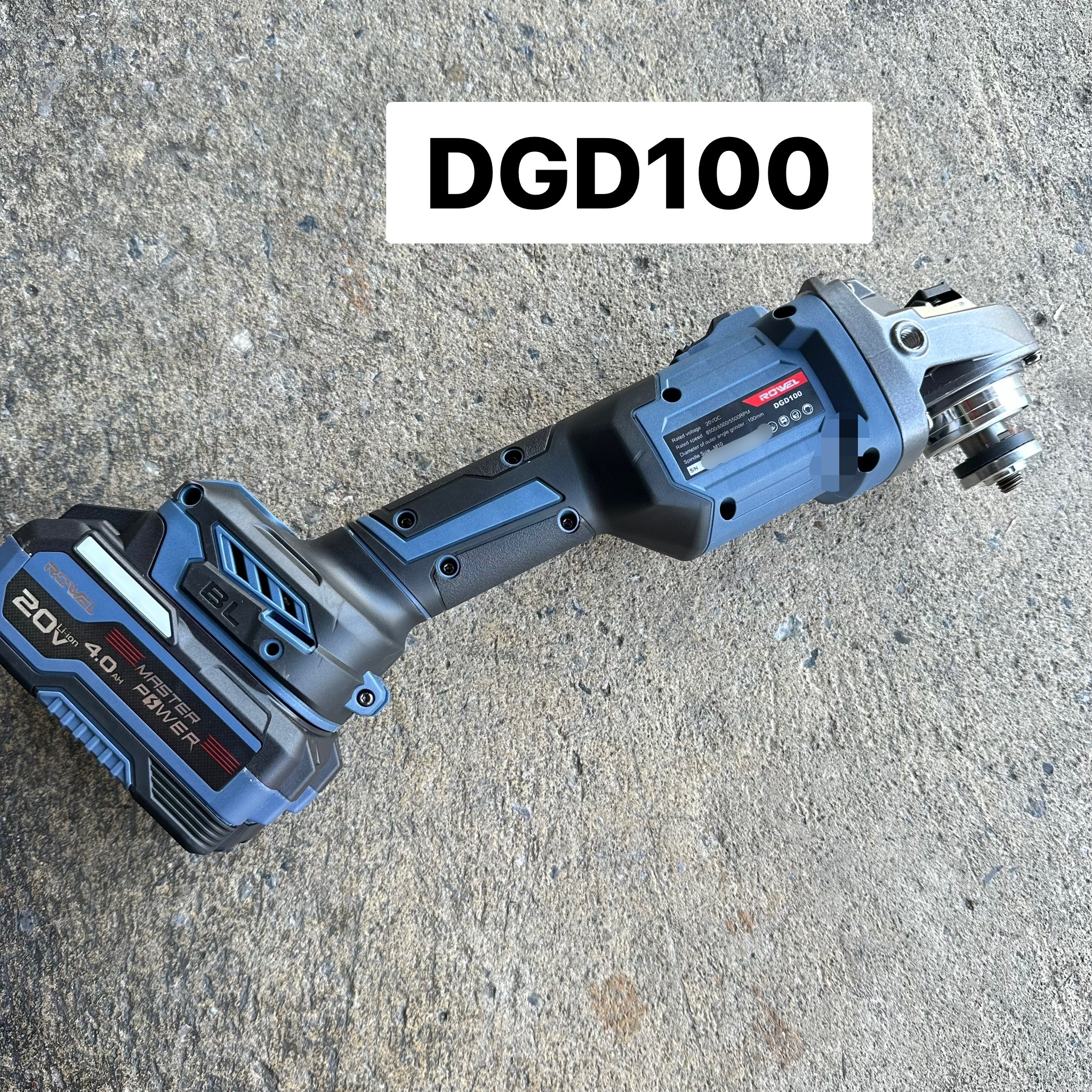 เครื่องเจียร์ไร้สาย 4นิ้ว ROWEL DGD100 20V แบต 1 ก้อน ติดต่อทางร้านเพื่อรับราคาพิเศษ