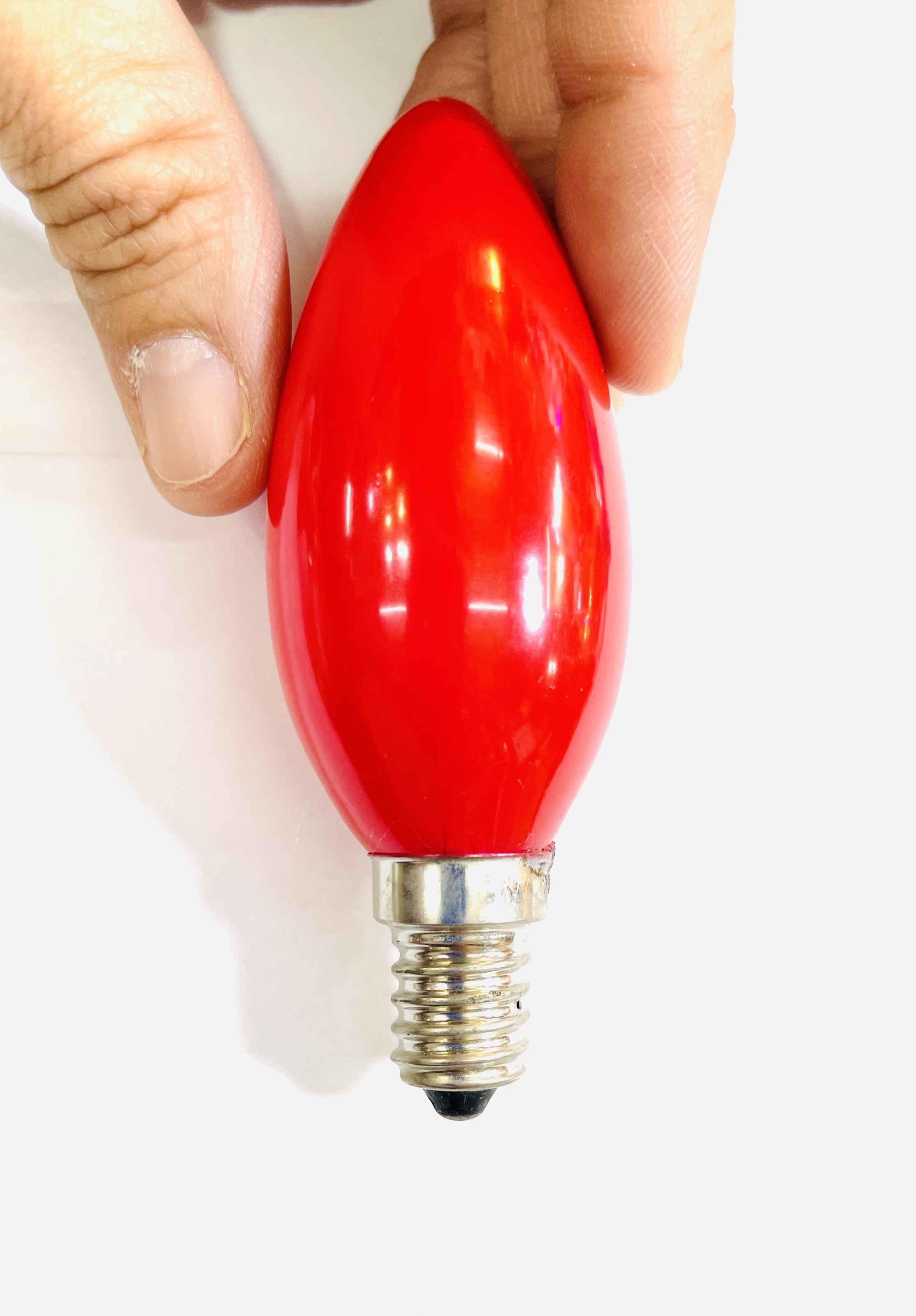 หลอดไส้จำปา สีแดงทึบ 15w E14 220 -230V