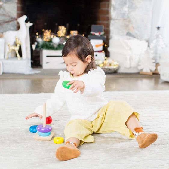 เจดีย์สีรุ้ง,ตัวต่อ,เรียงลำดับ,เรียงสี,ของเล่นไม้,ของเล่นเสริมทักษะการเรียนรู้, ของเล่นเสริมพัฒนาการเด็กอนุบาล, สื่อการสอนปฐมวัย, พร้อมส่ง