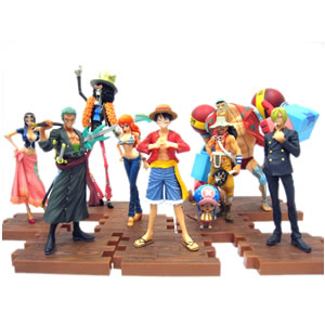 Straw Hat Pirates New World Set ของแท้ JP แมวทอง - Ichiban Kuji Banpresto [โมเดลวันพีช] (9 ตัว + เรือ)