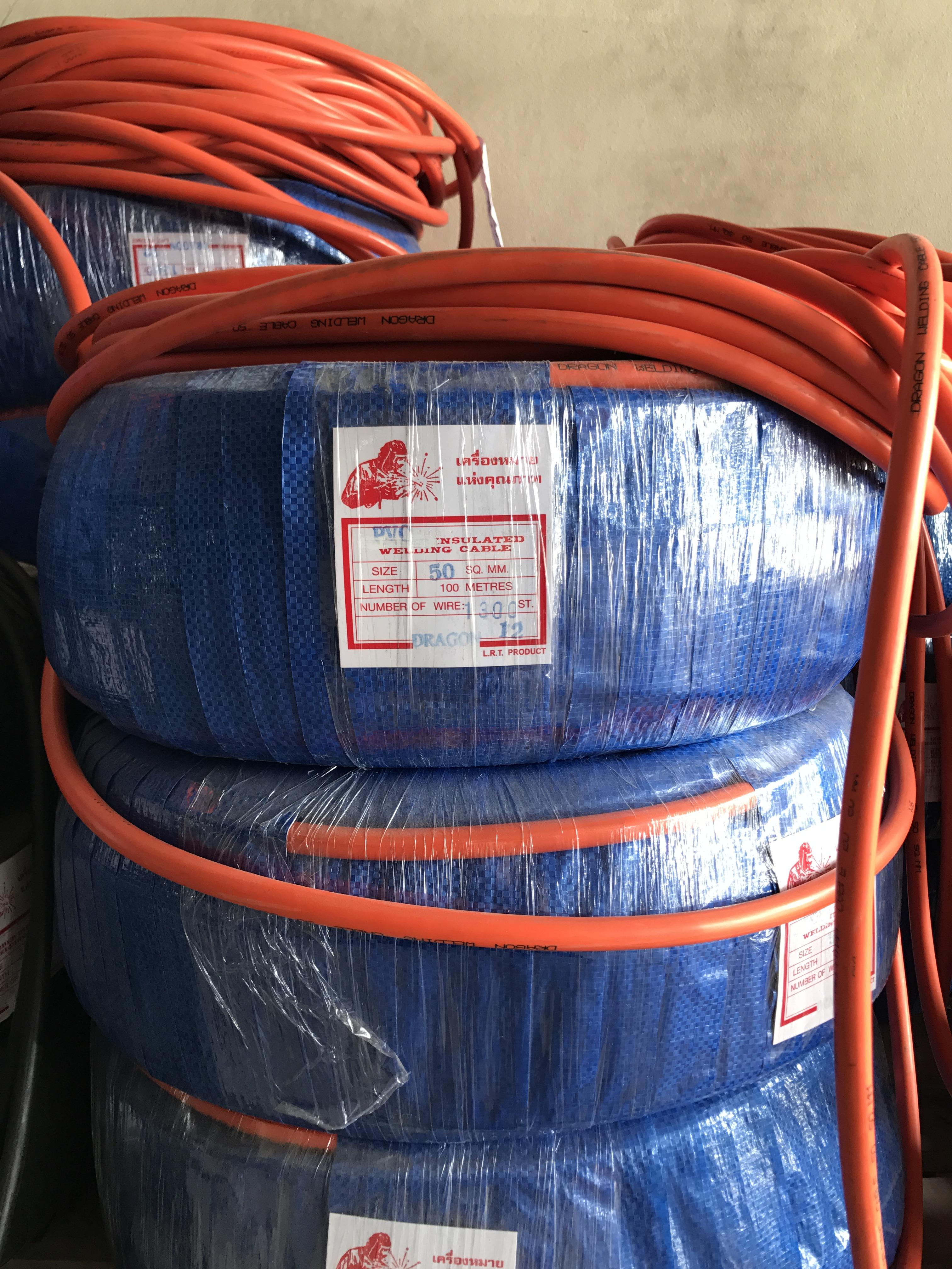 สายเชื่อมสีส้ม 50SQ.MM. 1300 เส้น DRAGON 10/15/20 เมตร