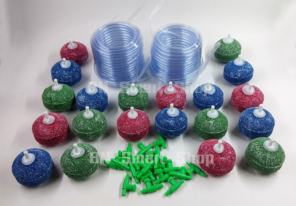 ชุด DIY หัวทรายเบอร์2 จำนวน 20 หัว สายยาง 5 มม. 20 เมตร และวาวส์ปรับลม 20 ตัว