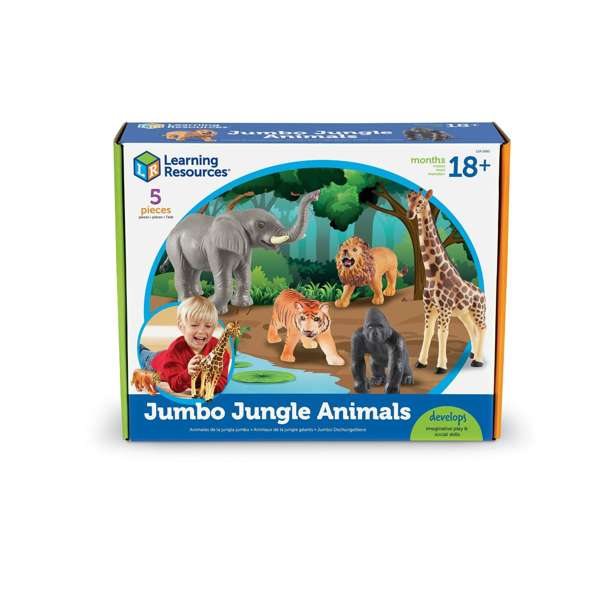 ชุดสัตว์ป่าจัมโบ้ ในชุดมี 5 ชิ้น, ของเล่นเสริมทักษะ,ของเล่นเสริมพัฒนาการเด็ก, สือการสอนครูปฐมวัย, พร้อมส่ง