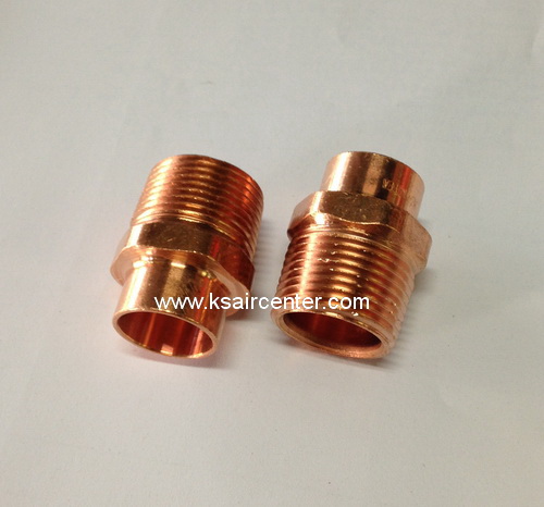 ข้อต่อตรงทองแดง เกลียวนอก 1/2 x 3/8 นิ้ว