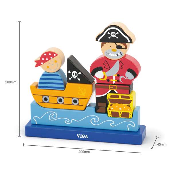 ชุดโจรสลัด บล็อกไม้แม่เหล็กปริศนา สื่อการสอนอนุบาล,ปฐมวัย,ของเล่นเสริมพัฒนาการ, ของเล่นเสริมทักษะ