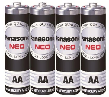 ถ่านไฟฉาย [PANASONIC] AA Neo R6NT/4SL สีดำ (4ก้อน/แพ็ค)
